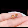 Stud Jewelrysuper Simple Natural Citrine Earrings 925 Pure Sier Price Feedback To Old Customers Including Certificate Package Drop Delivery 2