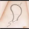 Necklaces & Pendants Jewelry Drop Delivery 2021 Pendant Letter Necklace Womens Personality Big And Small B Clavicle Clothes Chain Accessories