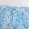 Calças femininas capris mulheres moda casual calças longas sino fundos de sino cintura alta cintura azul leopard imprimir larga perna flare streetwear feminino pano
