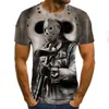 T-shirts 3D de design mangae stampa curta e gola redonda para homens, camiseta masculina com natural arredondada, 2021