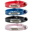 Dog Collar Leashes Läder Personlig Graverad Katt Krage Anpassad Nylon Puppy Pet ID Tag för Små Medium Stora hundar