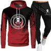 2022 Trendy Autumn and Winter Fashion Mark Printed Splash Men's Hoodies and Sweatpants Leisure Splash Sportswear Men's Tracksuit G1217