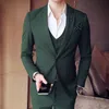 3 peças masculinas combina com um noivo de casamento único com calças com smoking para homens ternos de baile Blazers Man Blazers