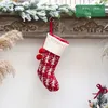 Ornements de Noël classiques tricotés bas de Noël chaussettes en laine rouge blanc wapiti cadeaux sac enfants sacs-cadeaux T2I52984