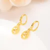 Hearts Dangle Chandelier Boucles d'oreilles 14K Thai Baht Jaune Solide Or Fin Bijoux Femmes