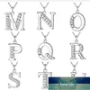 New Fashion 26 Letter A-Z Silver Plated Necklace Fashion Silver Color Jewelry Fashion Pendant Metal Stamp