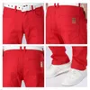 Men's Jeans White Men Plus Size 36 38 40 Loose Oversized Red Trousers Stretched Denim Mens Casual Slim Fit Straight Elastic M242g