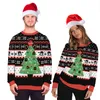 Yeni Çirkin Noel Kazak 3D Baskı Komik Noel Kazak Yuvarlak Boyun SweaterCouple Modelleri Sonbahar Kış Artı Boyutu Kazak Y1118