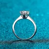 Lyx 925 Silver Excellent Cut D Color Pass Diamond Test Mossanite Party Ring Cluster Rings