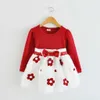 Children Girl Dress Toddler Kids Baby Girls Long Sleeve Tulle Patchwork Flower Bow Dresses Baby Clothes vestido Q0716