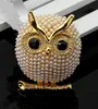 Aktualizacja Pearl Owl Brooch Pins Srebrne złote ptaki broszki biznesowe sukienki Busines