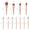 Make-up borstels fuque 11 stks roze set soft haar poeder fundering wenkbrauw oogschaduw blush make-up schoonheid cosmest tools kit 2021