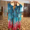 Ropa étnica Moda Classic Design African Dashiki Femenino Abaya Tejido de gasa Imprimir Vestido suelto + Pantalones 2 pieza para dama