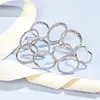 Klusterringar trendiga geometriska blandningar och matchar söt cool stil ring set enkel vridning inlagd pärla 10-stycken anillo acero oxidable