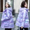 Dames Down Parkas Wegwerp kleurrijke midden-lengte verdikte 2022 Winter Bright Face Cotton Clothing Student Trend Kare22