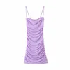 Foridol mesh purple dress for women sexy spaghetti strap bodycon mini dress evening party dress lady elegant sundress 210415