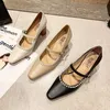 Chaussures Mary Janes pour femmes, escarpins à perles, talons hauts, chaussures habillées, chaîne de perles, rétro, grosses chaussures pour dames, zapatos mujer 8963N, printemps 2022