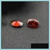 Loose Diamonds Jewelry Garnet Red Color Stone 8 Sizes 2*M-4*6Mm Oval Hine Cut Cubic Zirconia Synthetic Gemstone Beads For Making Drop Delive