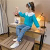 Barnkläder Tjejer Sweatshirt + Jeans Kläder Casual TrackSuit Girl Spring Autumn TrackSuits för barn 6 8 10 12 14 210528