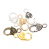 10st / parti 26x15mm Hummerlås Hakar Hjärta Keychain Clasps Bracelet Chain Tillbehör för smycken Göra komponenter DIY