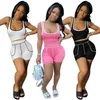 New Summer women jogger suit Plus size 2X Embroidery tracksuits sleeveless tank top shorts two piece set outfits casual running clothes fitness sportswear SHIP 5034