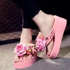 Slipper Women Fashion Wedges Cute Flip-flops Non-slip High Heels Flower Platform Beach Shoes Slippers