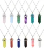 Forme de balle véritable améthyste cristal naturel Quartz Point de guérison Chakra perle pierre gemme opale pierre pendentif chaîne colliers bijoux