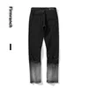 Wirstranch Men / Women Vibe Black for Men High Street Splash-Ink مكدسة جينز أوم zip up Pant Moto Trouse