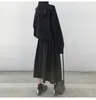 2 cores estilo japonês cintura elástica alta saias longas mulher outono inverno xadrez a linha plissada (x1078) 220226