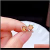 Stud Jewelrysuper Simple Natural Citrine Earrings 925 Pure Sier Price Feedback To Old Customers Including Certificate Package Drop Delivery 2