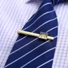 Булавки и клипы Мужчины Gold Bar Clamps Classic Golden Mens Tie Pin Clip Clasps Бизнес подарки Свадебные украшения для гостей