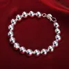 Brins de perles marques de mode 925 en argent Sterling classique 10MM bracelet de chaîne de perles pour homme femme fête de mariage cadeaux de noël Fi226M