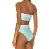 Damskie stroje kąpielowe kobiety 2022 EST Push Up Bikini Zestaw kobiecy Ruffle Swimsuit Seksowny panel kolorów płaski klatkę piersiową podzielony