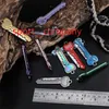 11 Färger Key Knife Outdoor Gadgets Mini Folding Knife Saber Pocket Fruit Knives Multifunktionell nyckelring Kniv Kvinnor Män Självförsvar Keychain EDC Knives