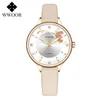 Vrouwen horloges wwoor top merk luxe ontwerper witte dames jurk quartz horloge voor vrouwen lederen casual polshorloge cadeau xfcs 210527
