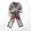 2020 herfst winter elegante witte zwarte faux konijnenbont kraag sjaal nek vrouwen hart polka dot foral dier gedrukte sjaals luxe H0923