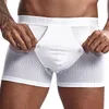 Külot Seksi Eşcinsel Iç Çamaşırı Erkek Boxer Örgü Kese Penis Skrotum Ayırma U Dışbükey Unterhosen Herren Boksörler Hombre Boxershorts Nefes