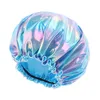 Fashion Big Size double layer Night Hat Head Cover satin bonnet Curly Hair Care Women Wide Band sleeping cap