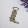 Créatif Cowboy Boot Bottch Ouvre-bouteille Vintage Tarcre en métal pour Western Anniversaire Bridal Mariage Faveurs et cadeaux de fête