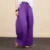 Women Spring Summer Solid Cotton Linen Wide Leg Pants Casual High Waist Palazzo Loose Pocket Trouser Long Pantalon Plus Size 5XL 210526