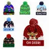 Donna Uomo Unisex Natale LED Cappello Beanie Berretto in maglia Light Up Xmas Cap Costume Cappello natalizio