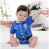 Estate neonati maschi body baby shortalls Polizia neonato vestiti tuta ropa de bebe 210413