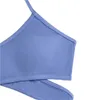 Damskie stroje kąpielowe Brazylijskie Bikini Kobiety Solid Color Bikinis Ustawia jeden Halter Swim Bracie z chłopakami i majtkami Wysoka talia