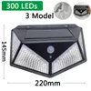 300 LED Solaire Led Lumière Extérieure Étanche Jardin Ip65 Détecteur De Mouvement Ampoules D'urgence ABS Lampes Solaires Décoration pour Clôture Au Sol