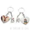 Sublimation Keychains Party Favoris Thermal TraSnfer Love DIY Impression Blanche Keychain Lovers Famille Anniversaire Cadeau d'anniversaire