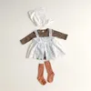3 meses Bebé Bodysuit floral e vestido conjuntos lindo aniversário desgaste infantil lace roupas 210619