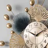 楽しいゴールドビンテージの壁掛け時計フレームの高級メカニズム大壁掛け時計モダンなデザインステッカーリレクデパレートルーム装飾BW50WC H1230