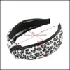 Headbands Hair Jewelry Autumn Winter Keep Warm Leopard Headband Women Wide Knotted Hoop Ladies Elastic Band Aessories Drop Delivery 2021 Lg2