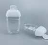 Vit svart 30 ml Hand Sanitizer Bottle Pet Plastic Half Round Flip Cap Children's Carry Desinfectant Flaskor