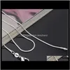 Chains Necklaces & Pendants 1Mm 925 Sterling Sier Plated Snake Necklace Lobster Clasps Chain Jewelry 16 18 20 22 24 Inches